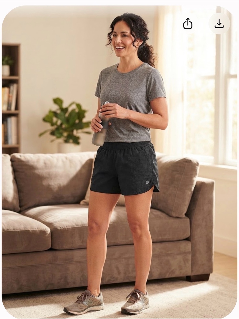Avia Women's Black Athletic Shorts with Elastic Waist